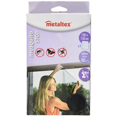 Image of Metaltex 297702 Mosquito Net for Window, 130 x 150 cm, Black