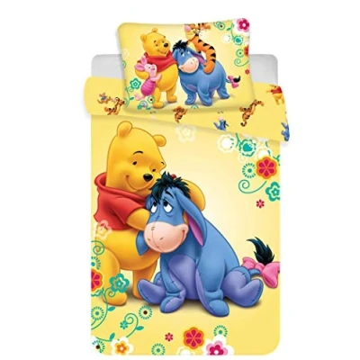 Image of JERRY FABRICS Disney Winnie The Pooh Baby Bed Set, Cotton, Multicolour, Size 40x60 + 100x135 cm