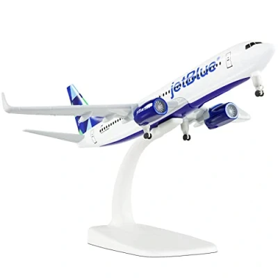 Image of Busyflies 1/300 Scale Model Aircraft American Jetblue Boeing 737 Plane Alloy Diecast Planes