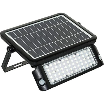 Image of Luceco Solar Guardian PIR Floodlight Black, IP65 Rated, 10 Watts