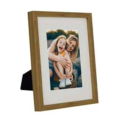 Image of BD ART 8 x 10 Inch Photo Frame with mount for 5 7 picture, OAK