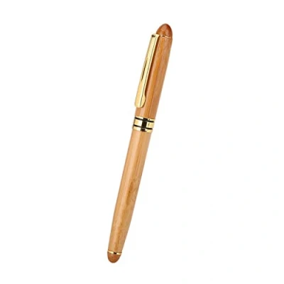 Image of Akozon Calligraphy Art Fountain Pen, Bamboo plywood Pen 1pc Broad Stub Chisel pointed Nib Writing Gothic Arabic Italic (written1.9mm)