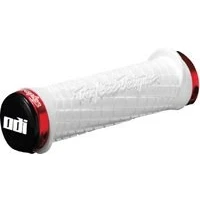 Image of Troy Lee Designs ODI LOCK ON Grips (White with Red Clamps) Free UK Postage