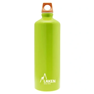 Image of LAKEN Futura Water Bottle with Narrow Mouth, Single Wall Lightweight Aluminum BPA Free, Leak Proof Screw Cap, 1 Litre, Green