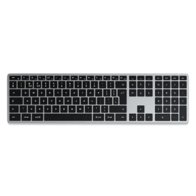Image of Satechi Slim X3 Bluetooth Backlit Keyboard with Numeric Keypad Illuminated Keys &amp; Multi Device Sync For M2/ M1 MacBook Pro/Air, iPad M2 Mac Mini, iMac (British Layout)
