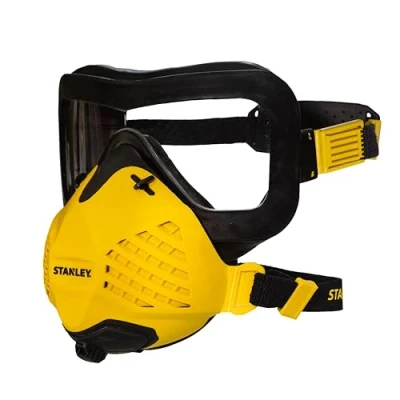Image of Stanley P3 Combo Visor and dust Mask Face Fit Check Technology &amp; Maximum 99.99% Fitted Filters Included Goggles for building work, fine Respirator Sanding