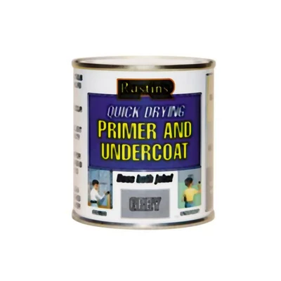 Image of Rustins Quick Dry Primer &amp; Undercoat Grey 500ml RUSQDPUG500