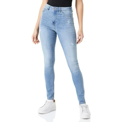 Image of ONLY Women&#039;s Onlrose Hw Skinny DNM Gua Noos Jeans, Light Blue Denim, S / 32L