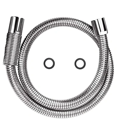 Image of Stainless Steel Shower hose Chrome Kitchen Sink Mixer Tap Replacement Spray Pull Out Sprayer POUGEO Commercial Basin Faucet Hose,45inch
