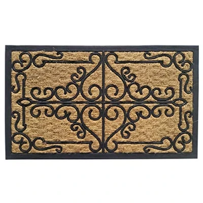 Image of EHC Natural Coco Coir &amp; Rubber Backed Door Mat for Indoor and Outdoor, Non Slip, Dirt Trapper, Durable Mat, Front Door, Hallways, Entrance, 45 x 75 cm