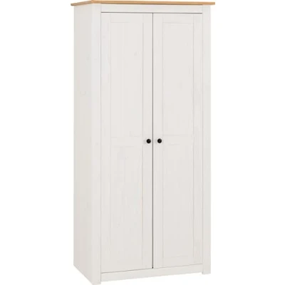 Image of Seconique Wardrobe, Engineered Wood, White/Natural Wax, W 800mm x D 500mm H 1715mm