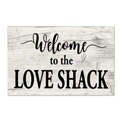 Image of Welcome to The Love Shack Plaque Sign Decor Poster Wall Art Metal Tin 8X12 Inches