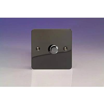 Image of Varilight 1 Gang 2 Way V Pro Push On/Off Rotary LED Dimmer x 0 120W Iridium