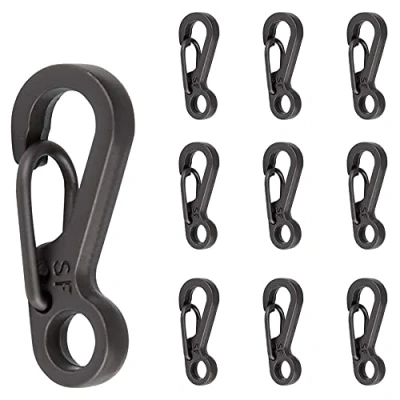 Image of ANCLLO 10PCS Mini Spring Backpack Clasps Metal Snap Carabiners Keychain Camping Bottle Paracord Hooks