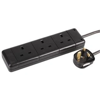 Image of PRO ELEC Extension Lead, 3 Socket, 5 Metres (Black)