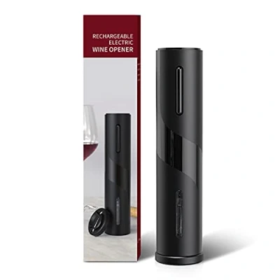Image of IraXpro Electric Wine Opener,Automatic Bottle Opener,Electric Opener Cordless,Battery Operated with Foil Cutter,One Click Button Automatic Corkscrew,Gift for Lovers