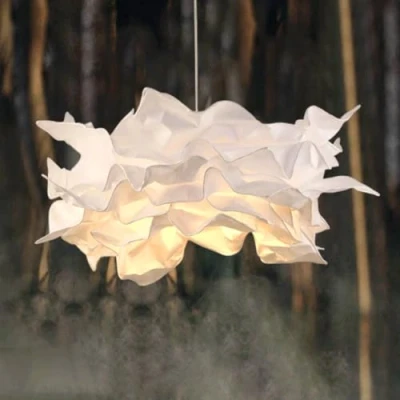 Image of Creative DIY Paper Cloud Pendent Light, Simple Art Flower Ceiling Lamp Chandelier Decorative Light for Bedroom, Living Room, Dining 33.8&quot;