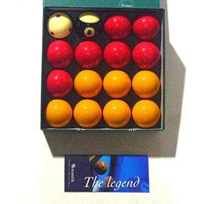Image of Aramith 2&quot; (50.8mm) PREMIER PRO CUP ADDITION REDS + YELLOWS WITH STRIPED 8 BALL POOL BALLS**