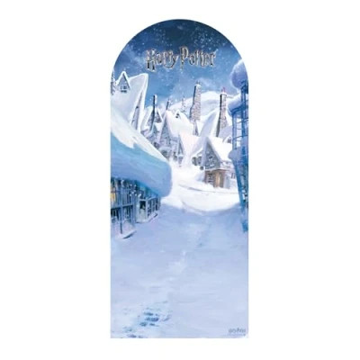 Image of SC4520 Hogsmeade Village Christmas Backdrop &amp; Sailboard Single Cardboard Cutout Harry Potter Party Theme Height 185cm
