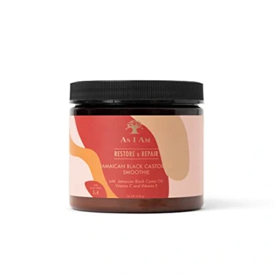 Image of As I Am Jamaican Black Castor Oil Smoothie 16 oz with Ceramide, Vitamin C &amp; E Enhanced Curl Definition Lightweight Strong Hold Flake Free Reduces Breakage Tangles