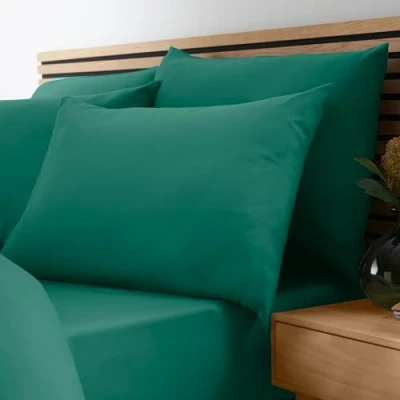 Image of Catherine Lansfield So Soft Non Iron King Fitted Sheet Teal Green