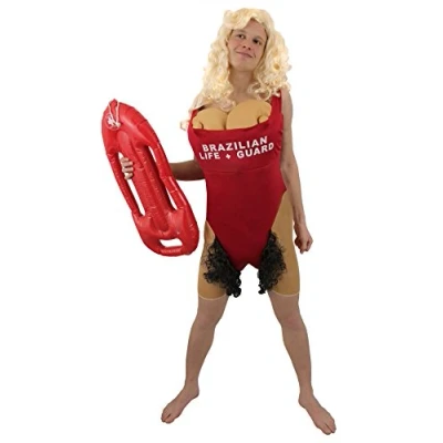 Image of MENS STAG NIGHT NOVELTY LIFEGUARD FANCY DRESS COSTUME BRAZILIAN BABS OUTFIT &amp; RED FLOAT PERFECT FOR BEACH LIFE GUARD FILM PARTY