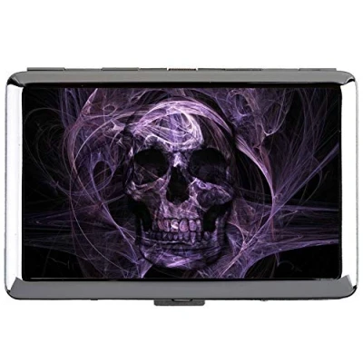 Image of Yanteng Cigarette Case King Size,Skull Purple Color Dark Name Card Holder