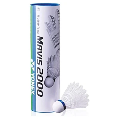 Image of YONEX 12x Mavis 2000 White Cork Base Badminton Shuttles (2x Pk6 Medium