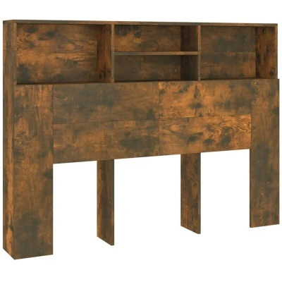 Image of vidaXL Headboard Cabinet Smoked Oak 140x19x103.5 cm