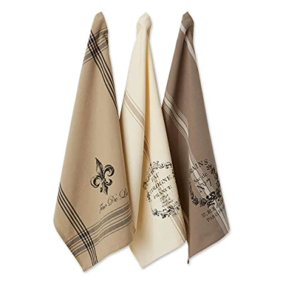 Image of DII Cotton French Jacquard Dish Towels, Set of 3, Decorative Tea Towels for Everyday Kitchen Cooking and Baking Macaroons