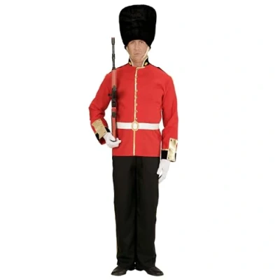 Image of WIDMANN 00142 Adults Mens Royal Guard Costume. Includes Jacket, Pants, Belt and Hat. Beefeater, Fancy Dress, Outfit, World Book Day, Halloween, Carnival