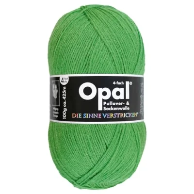 Image of Frida&#039;s Wollhaus Opal 100 g Plain 4 Ply Sock Yarn Stockings Knitting Felt Free Wool 35 Colours (1990 Grass Green)