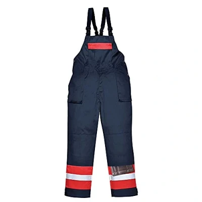 Image of Portwest Bizflame Plus Bib and Brace, Size: 4XL, Colour: Navy, FR57NAR4XL
