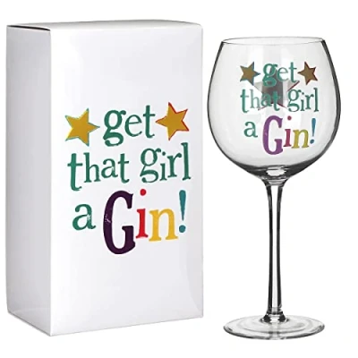 Image of Widdop Brightside Get That Girl a Gin Decorative Coppa Balloon Glass &amp; Box