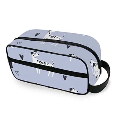 Image of Moyyo Funny Dalmatian Dogs Wash Bag Travel Toiletry Portable Hanging Cosmetic for Women Men Kids Girls Boys