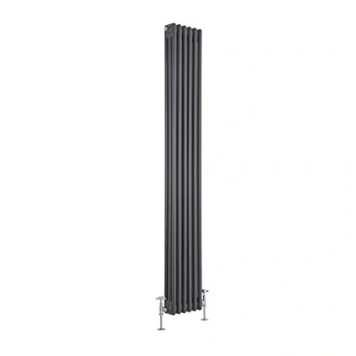 Image of Milano Windsor Anthracite Cast Iron Style Vertical Triple Column Radiator 1800mm x 290mm