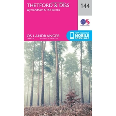 Image of Landranger 144 Thetford &amp; Diss, Breckland Wymondham Map With Digital Version