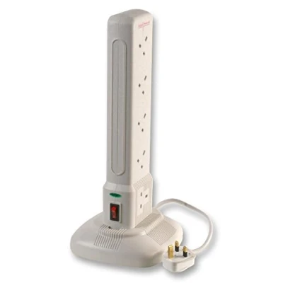 Image of Pro Elec PELB1813 10 Gang Switched Extension Towers with Surge Protection, 1m Lead