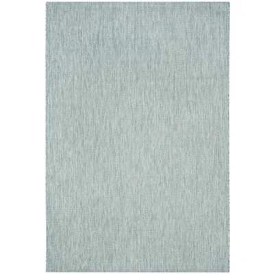 Image of SAFAVIEH Contemporary Rug for Indoor &amp; Outdoor Courtyard Collection, Short Pile, in Aqua and Grey color, 201 X 290 cm