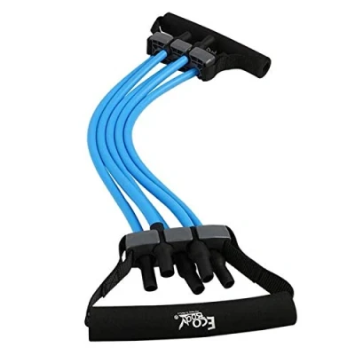 Image of Auoeer Fitness Chest Expander Bullworker 5 Natural Latex Tubes Pull Rope Home Office Multifunction Build Muscle Equipment