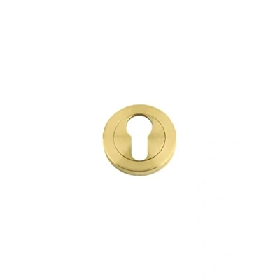 Image of Zoo Favo Satin Brass Escutcheon Euro Profile (50mm Dia.)