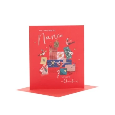 Image of UK Greetings Christmas Card for Nanna Presents Design