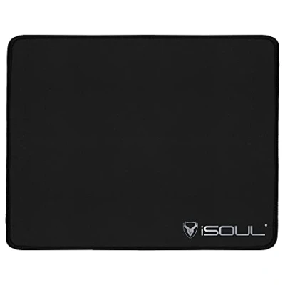Image of iSOUL Mouse Pad, Mice Pad with Non Slip Rubber Base, Mats for Computers Durable Stitched Edges, Neoprene Smooth Surface Laser and Optical Mat, Black