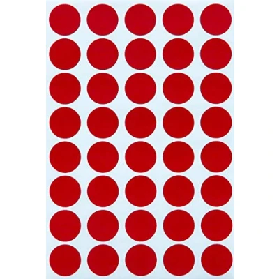 Image of Royal Green Round Stickers Color Dots Labels 19mm (About 2cm) 3/4 Inch Red 600 Pack