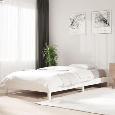 Image of vidaXL Stack Bed without Mattress White 90x190 cm Single Solid Wood Pine