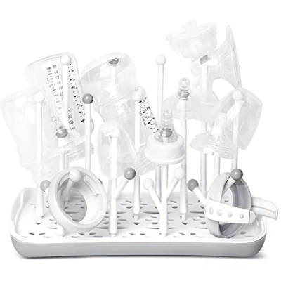 Image of Termichy Baby Bottle Dryer Rack with Removable Water Tray, Drying Ideal for Bottles, Teats, Cups, Pump Parts and Accessories Grey