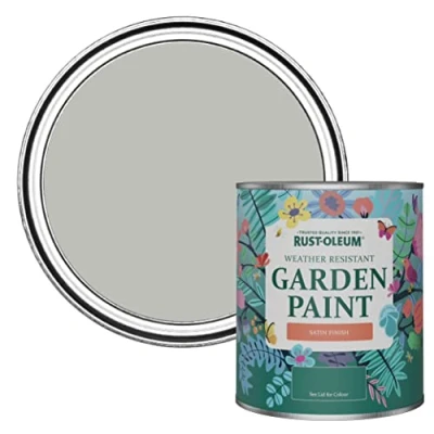 Image of Rust Oleum Grey Mould Resistant Garden Paint In Satin Finish Flint 750ml