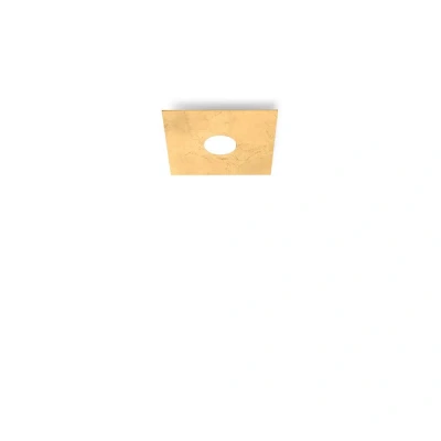 Image of Square Lifestyle Metal Surface Mounted Ceiling Light Leaf Gold Finish, 1x GX53