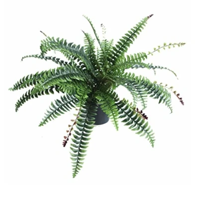 Image of Leaf Large Artificial Fern Plant with Pot, Boston Bushy, 60cm