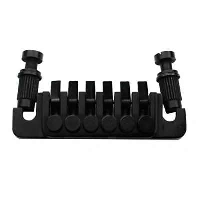 Image of Guyker Guitar Bridge Tailpiece Vintage TP 6 70&#039;s Bridges with Studs and Inserts Replacement Compatible LP Les Paul String Electric (Black)